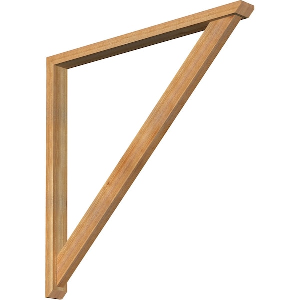 Ekena Millwork Traditional Slat Rough Sawn Bracket w/ Offset Brace, Western Red Cedar, 4"W x 48"D x 48"H BKT0402X48X48TRA06RWR - main